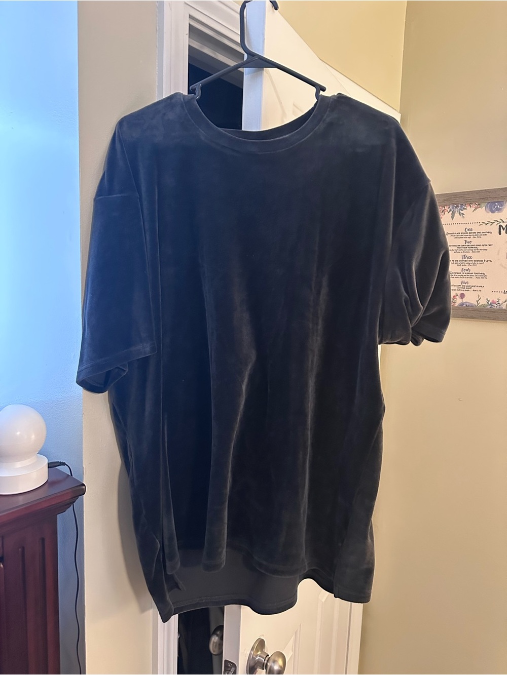 SHEIN Black Velvet Short-Sleeve Tee